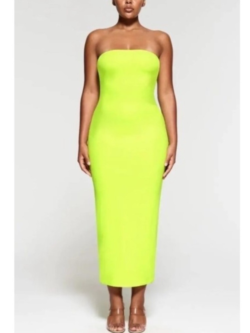 Skims Fits Everybody Tube Dress in Green Highlighter Size M